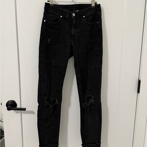 H&M Black Distressed Women Jeans